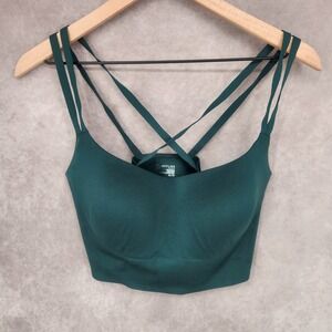 OFFLINE By Aerie Real Me Hold Up! Most Support Sports Bra XL Dark Green Strappy